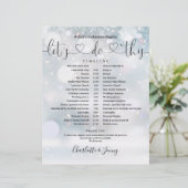 Papier Calendrier de mariage script à thème flocons de ne (Debout devant)