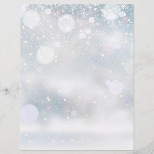 Papier Calendrier de mariage script à thème flocons de ne (Dos)