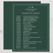 Papier Calendrier de mariage simple avec monogramme en ve (Devant / Derrière)