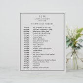 Papier Calendrier de mariage simple avec monogramme gris (Debout devant)