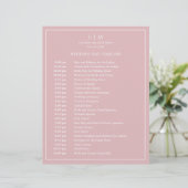 Papier Calendrier de mariage simple avec monogramme rose (Debout devant)