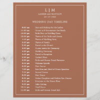 Calendrier de mariage simple en terre cuite avec m