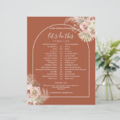 Papier Calendrier du Mariage de graminées de Terracotta P (Debout devant)