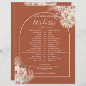 Papier Calendrier du Mariage de graminées de Terracotta P (Devant / Derrière)