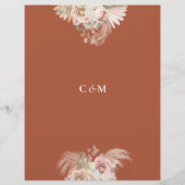 Papier Calendrier du Mariage de graminées de Terracotta P (Dos)