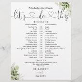 Papier Calendrier du Mariage de script de coeur de verdur (Devant)