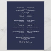 Papier Calendrier du Mariage du script photo bleu de la M (Dos)