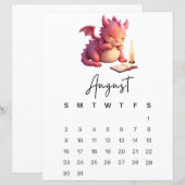 Papier Calendrier Fantastique de Bébé Dragon d'Août (Devant / Derrière)