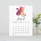 Papier Calendrier Fantastique de Bébé Dragon d'Août (Debout devant)