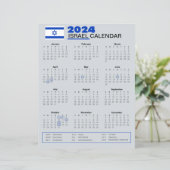 Papier Calendrier Israël 2024 | Vacances & Fêtes (Debout devant)