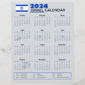 Papier Calendrier Israël 2024 | Vacances & Fêtes (Devant)
