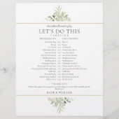 Papier Calendrier Mariage de verdure élégant (Devant)