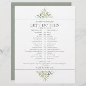 Papier Calendrier Mariage de verdure élégant (Devant / Derrière)