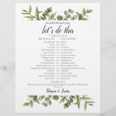 Papier Calendrier Mariage Eucalyptus vert (Devant)