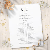 Papier Calendrier Mariage Monogramme moderne