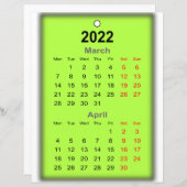 Papier Calendrier mars avril 2022 Imprimer sur.. (Devant / Derrière)