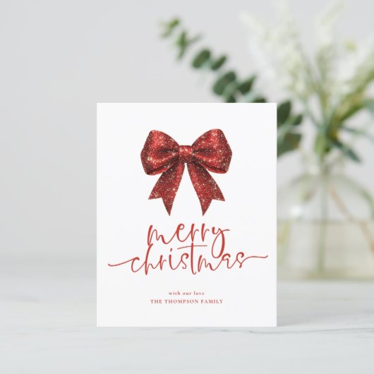 Papier Calendrier Noël joyeux Arc en ruban rouge Budget 2 (Debout devant)