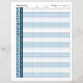 Papier Calendrier quotidien des rendez-vous | Bleu classi (Dos)