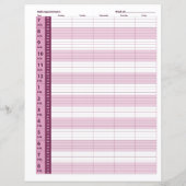 Papier Calendrier quotidien des rendez-vous | Rose (Dos)