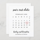 Papier Calendrier Red Heart Budget Wedding Enregistrer la (Devant / Derrière)