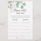 Papier Calla et eucalypt - Quel âge avaient-ils la mariée (Devant)