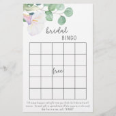 Papier Calla et eucalyptus - jeu de bingo de douche nupti (Devant)
