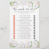 Papier Calla - Il a dit qu'elle a dit jeu de douche nupti (Devant)