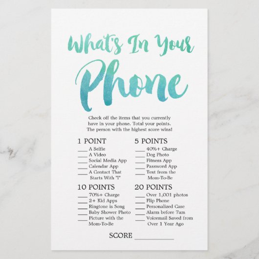 Papier Calligraphie aquarelle devine le bon jeu de prix (Dos)