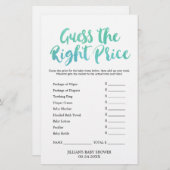 Papier Calligraphie aquarelle devine le bon jeu de prix (Devant / Derrière)