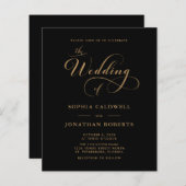 Papier Calligraphie budgétaire Code QR Mariage d'or noir (Devant / Derrière)