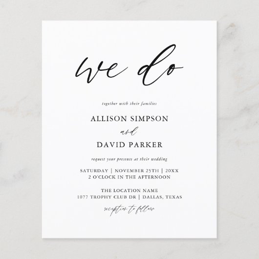 Papier Calligraphie budgétaire Nous faisons des invitatio (Devant)