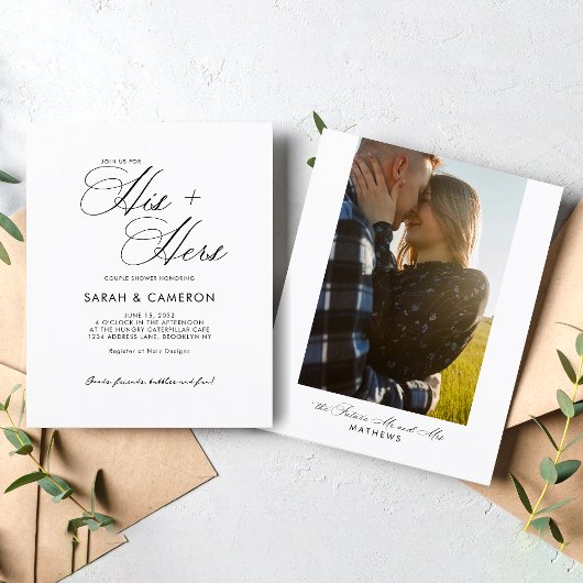 Papier Calligraphie BUDGÉTAIRE Son Couple Douche Photo