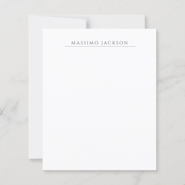 Papier Calligraphie chic simple noir et blanc de son prop (Devant)