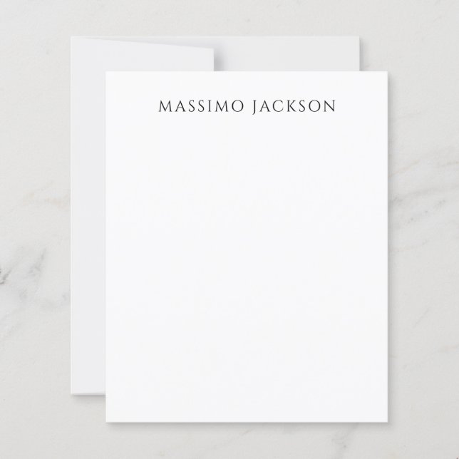 Papier Calligraphie chic simple noir et blanc de son prop (Devant)