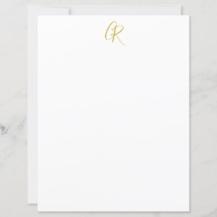 Papier Calligraphie couleur or monogramme moderne minimal