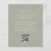 Papier Calligraphie de Budget Code QR Vert Sauge Mariage (Dos)
