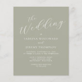 Papier Calligraphie de Budget Code QR Vert Sauge Mariage (Devant)