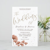 Papier Calligraphie de budget mariage feuillage terracott (Debout devant)