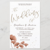 Papier Calligraphie de budget mariage feuillage terracott (Devant)