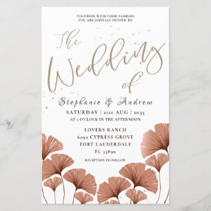 Papier Calligraphie de budget Mariage Feuillage Terre cui