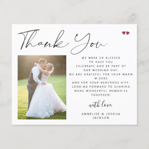 Papier Calligraphie de budget photo de mariage remercieme