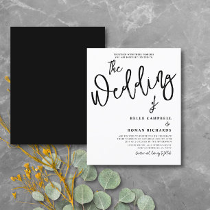 Papier Calligraphie de budget Script Mariage Noir & Blanc