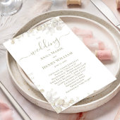 Papier Calligraphie de mariage floral vert sauge programm