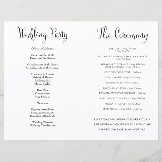 Papier Calligraphie de script moderne M & Mme Wedding Pro (Dos)