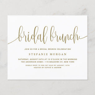 Papier Calligraphie d'or Invitation de Brunch nuptial