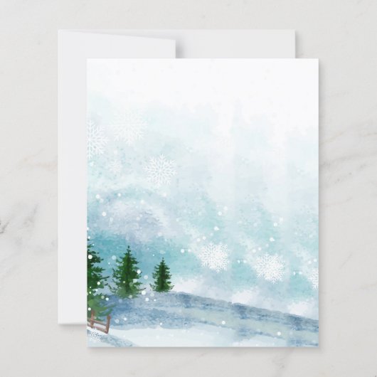 Papier Calligraphie du matin d'hiver Mariage Enregistrer  (Dos)