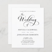 Papier Calligraphie élégante du budget QR Code Mariage in (Devant / Derrière)