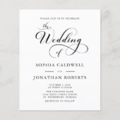 Papier Calligraphie élégante du budget QR Code Mariage in (Devant)