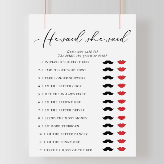 Papier Calligraphie Il Dit Qu'Elle A Dit Fête des mariées