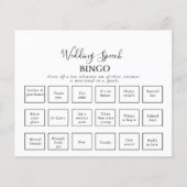 Papier Calligraphie minimaliste Mariage discours Bingo (Devant)